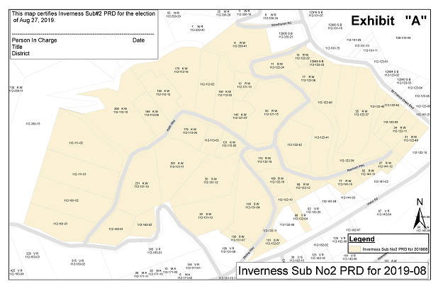 Map of the parcels in the Inverness No2 PRD